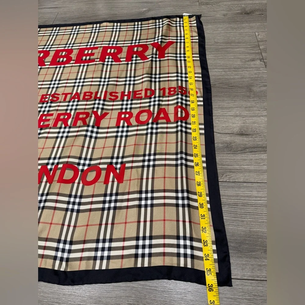 Burberry‎ Horseferry Print Vintage Check Silk Square Scarf